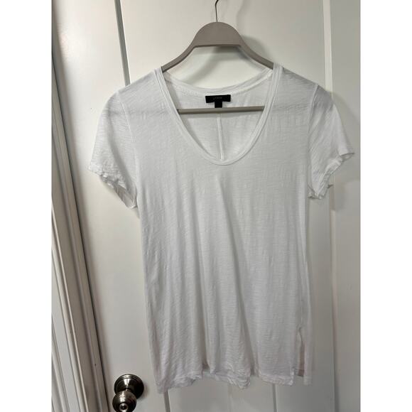 J. Crew Women's Cotton V-Neck Short‎ Sleeve Pullover Tee Top White Size Small - Picture 1 of 9